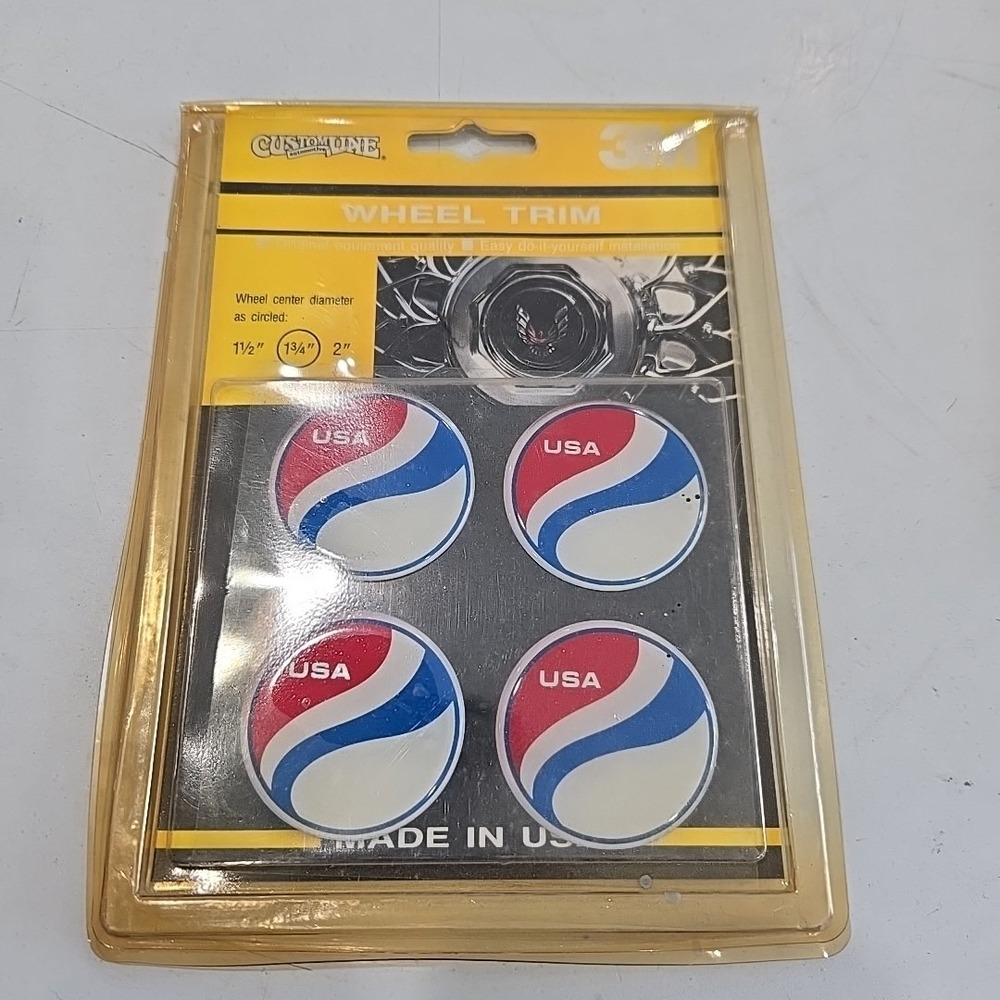 Custom Line Vintage Wheel Trim Center Covers USA 1.75 Inch 4pc Set New